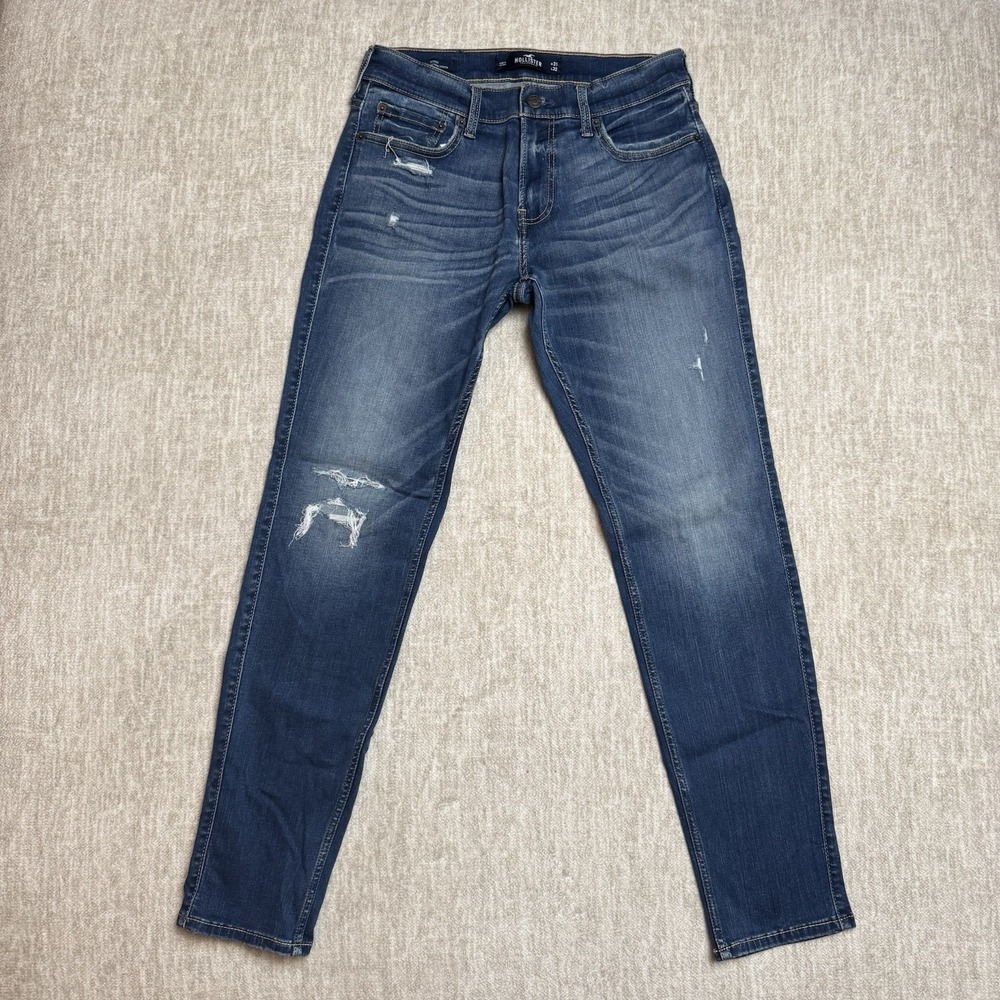 Hollister Mens Dark Blue Skinny Jeans Extreme Stretch Size 31 Length 32